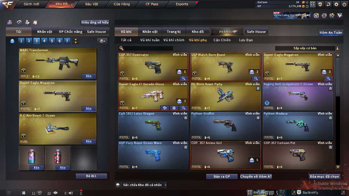 shop acc cf uy tin gia re